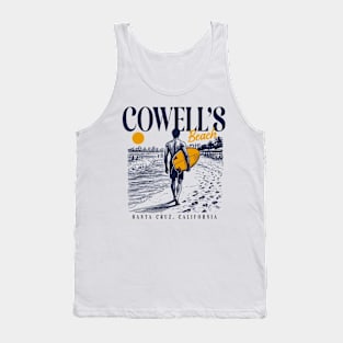 Vintage Surfing Cowell's Beach Santa Cruz, California // Retro Surfer Sketch // Surfer's Paradise Tank Top